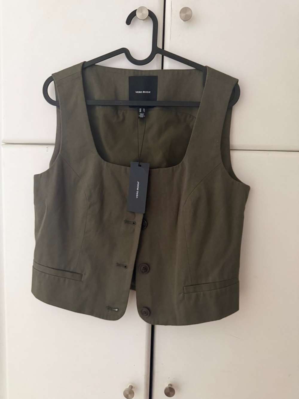 Vero Moda Olive Tailored Button Vest